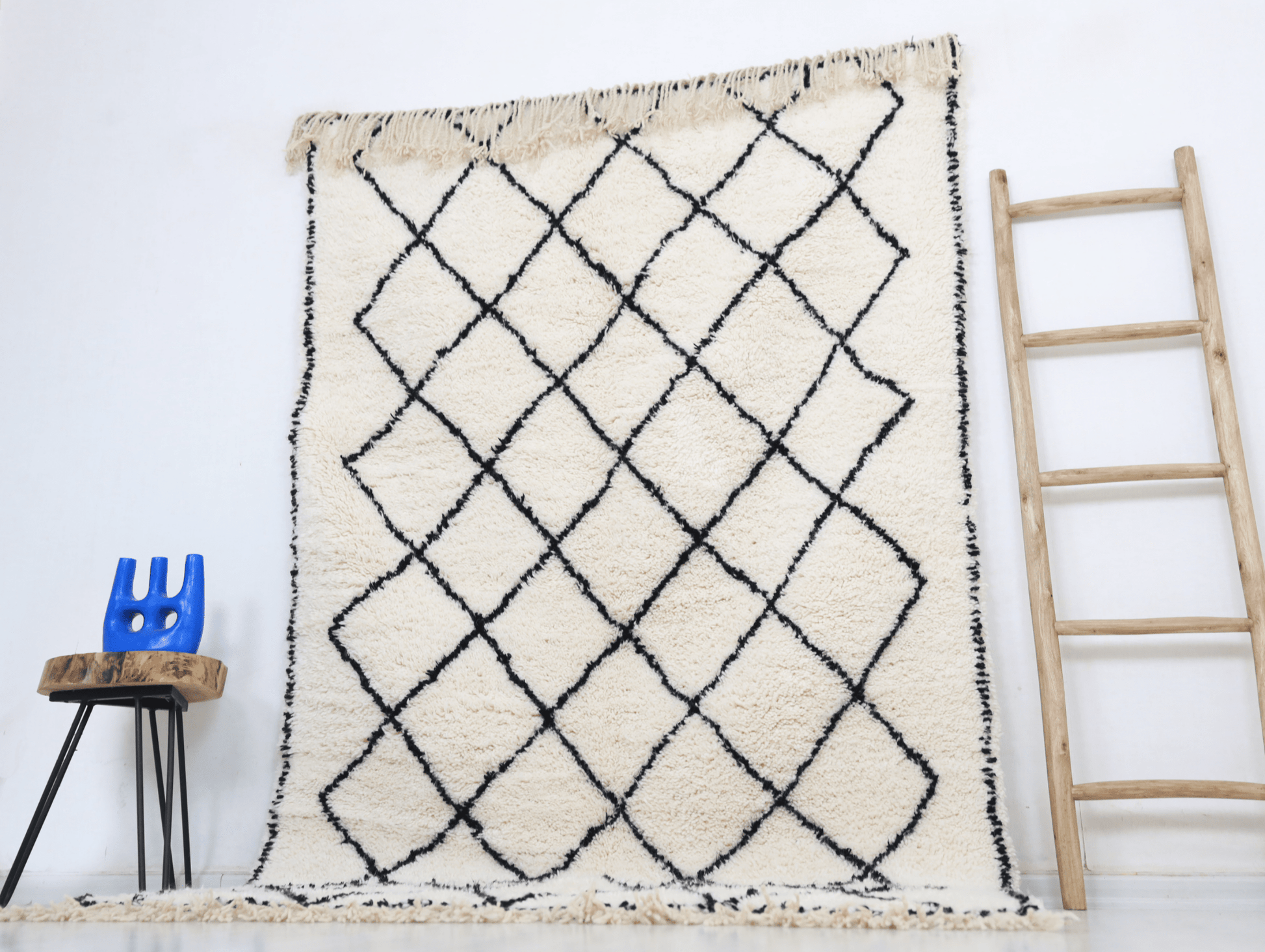 Bbiya Beni Ourain Rug - Custom Size - Atlasweave | Moroccan Rugs Always at the Best Price