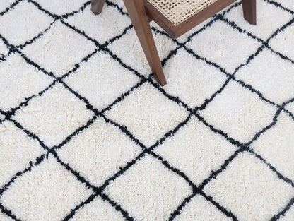 Bbiya Beni Ourain Rug - Custom Size - Atlasweave | Moroccan Rugs Always at the Best Price